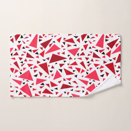 Rote Dreiecke auf weißem Hintergrund Badhandtuch Set (Handtuch)