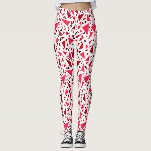 Rote Dreiecke auf weißem Hintergrund Leggings