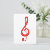 Rote dreieckige Klettmusik-Illustration. Postkarte (Stehend Vorderseite)