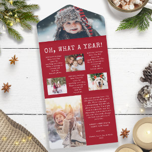 Rote Dreifaltigkeitskarten zum Jahresrückblick All In One Einladung