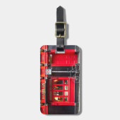 Rote Dublin-Kneipe Gepäckanhänger (Vorderseite vertikal)