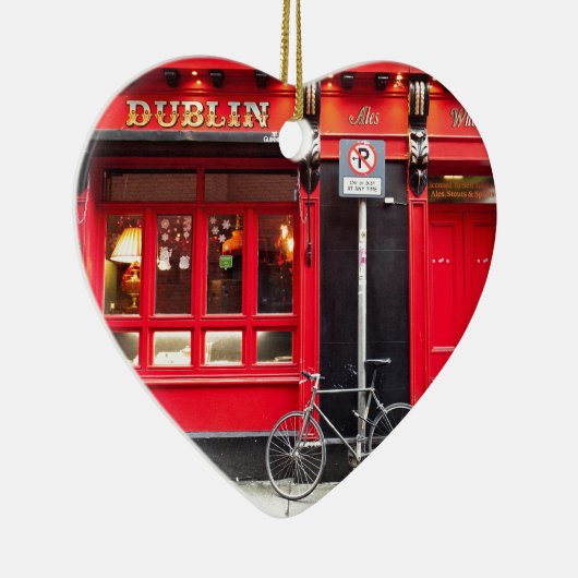 Rote Dublin-Kneipe Keramik Ornament (Rechts)