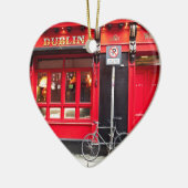 Rote Dublin-Kneipe Keramik Ornament (Links)