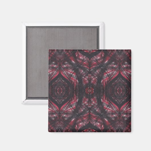 Rote dunkelrote abstrakte Aquarellkunst Magnet (Vorderseite/Rückseite)