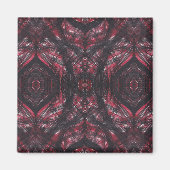 Rote dunkelrote abstrakte Aquarellkunst Magnet (Vorne)