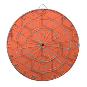 Rote, dynamische, retro, coole trendige Würfellini Dartscheibe