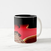 Rote E-Gitarre Zweifarbige Tasse (VorderseiteRechts)