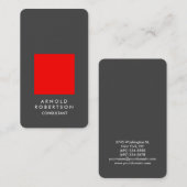 Rote Ecke Roter Grau Elegante Visitenkarte (Vorne/Hinten)