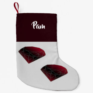 Rote Edelsteine aus individuelle Name Kleiner Weihnachtsstrumpf