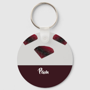 Rote Edelsteine aus individuelle Name Schlüsselanhänger