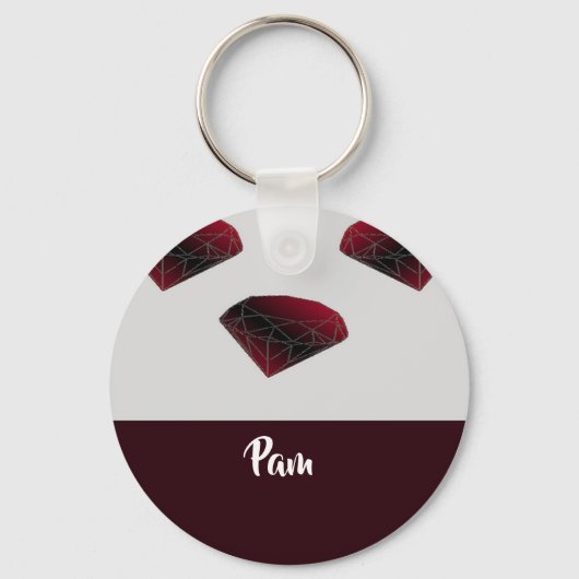 Rote Edelsteine aus individuelle Name Schlüsselanhänger (Vorderseite)