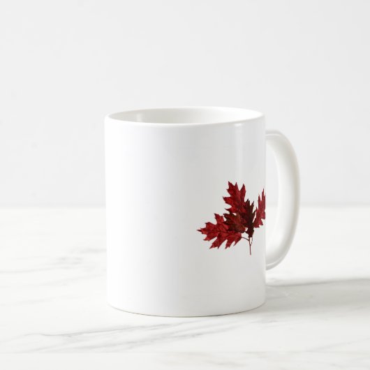 Rote Eichen-Blätter Kaffeetasse (VorderseiteRechts)