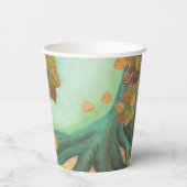 Rote Eichhörnchen essen Haselnüsse Illustration Pappbecher (Rückseite)