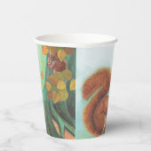 Rote Eichhörnchen essen Haselnüsse Illustration Pappbecher (Rechts)