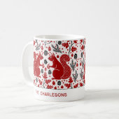 Rote Eichhörnchen im Wald Personalisiert Kaffeetasse (Vorderseite Links)