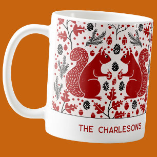 Rote Eichhörnchen im Wald Personalisiert Kaffeetasse