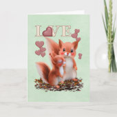 Rote Eichhörnchen in der Liebe... Karte (Vorderseite)