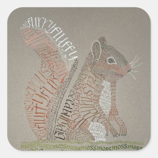 Rote Eichhörnchenaufkleber Quadratischer Aufkleber (Vorderseite)