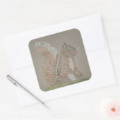 Rote Eichhörnchenaufkleber Quadratischer Aufkleber (Umschlag)