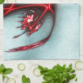 Rote Eidechse auf sandiger grauer Textur Geschirrtuch (Gefaltet)