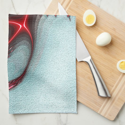 Rote Eidechse auf sandiger grauer Textur Geschirrtuch (Viertel Falte)