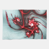 Rote Eidechse auf sandiger grauer Textur Geschirrtuch (Horizontal)