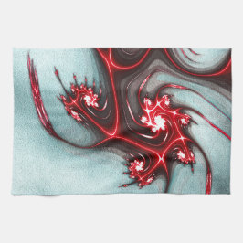 Rote Eidechse auf sandiger grauer Textur Geschirrtuch