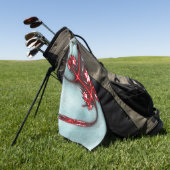 Rote Eidechse auf sandiger grauer Textur Golfhandtuch (Gras)