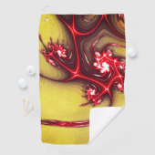 Rote Eidechse aus Fraktal auf ockerfarbenem Sand Golfhandtuch (Insitu)