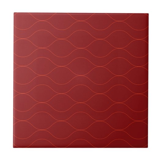 Rote, einfache, elegante, coole Wave Abstraktion A Fliese (Vorderseite)