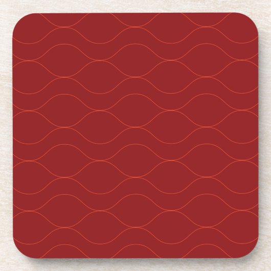 Rote, einfache, elegante, coole Wave Abstraktion A Getränkeuntersetzer (Vorderseite)