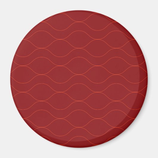 Rote, einfache, elegante, coole Wave Abstraktion A Magnet (Vorne)