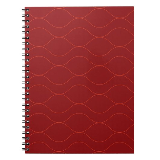 Rote, einfache, elegante, coole Wave Abstraktion A Notizblock (Vorderseite)