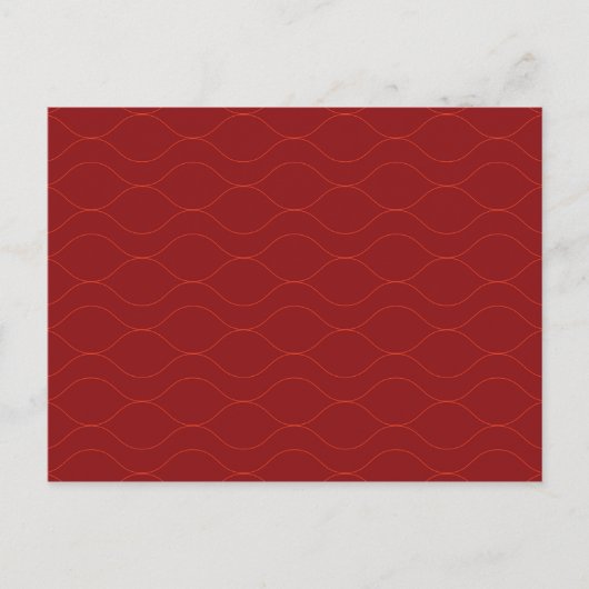 Rote, einfache, elegante, coole Wave Abstraktion A Postkarte (Vorderseite)