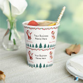 Rote einfache Frohe Weihnachten Wrap-around-Papier Pappbecher