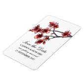 Rote Einfache Kirschblüten Save the Date Magnet (Linke Seite)