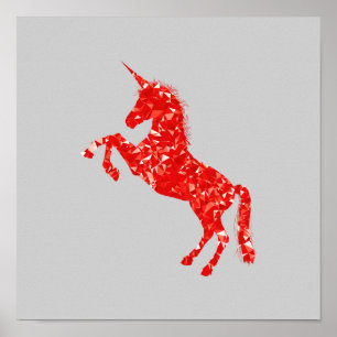 Rote Einhornkreatur Poster