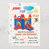 Rote Einladung von Bounce House (Vorne/Hinten)
