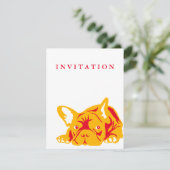 Rote Einladung von French Bulldog (Stehend Vorderseite)