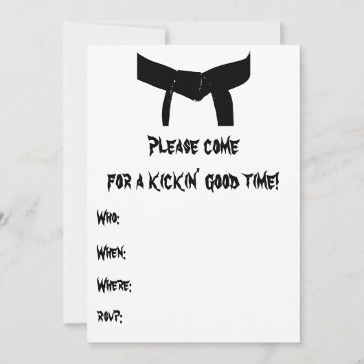 Rote Einladung zur Geburtstagsparty der Kampfkunst (Vorderseite)