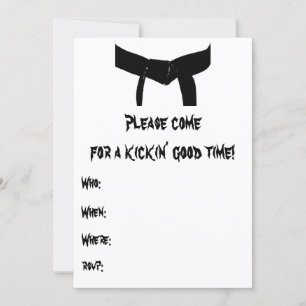 Rote Einladung zur Geburtstagsparty der Kampfkünst