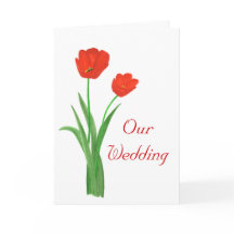 Rote Einladungen Karten, Tulpen