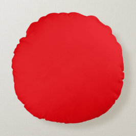 Rote Einzelfarbe, Modern, Trendig, Einfach Rundes Kissen