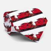 Rote Eisenbahn-Kombüse Krawatte (Gerollt)