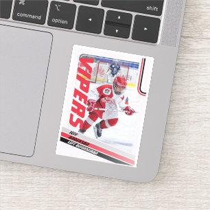 Rote Eishockey-Sammelkarten Aufkleber