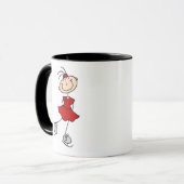 Rote Eisläuferin Mädchen Tasse (Vorderseite Links)