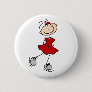 Rote Eisläuferin T-Shirts und Geschenke Button