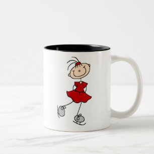 Rote Eisläuferin T-Shirts und Geschenke Zweifarbige Tasse
