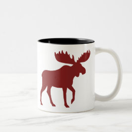 Rote Elche Silhouette | Land Urlaub Wildfauna Zweifarbige Tasse