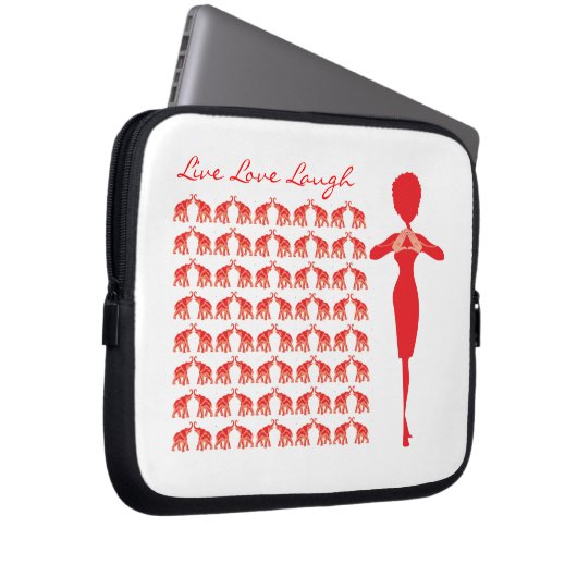 Rote Elefant-Laptop-Hülse Laptopschutzhülle (Vorne Rechts)